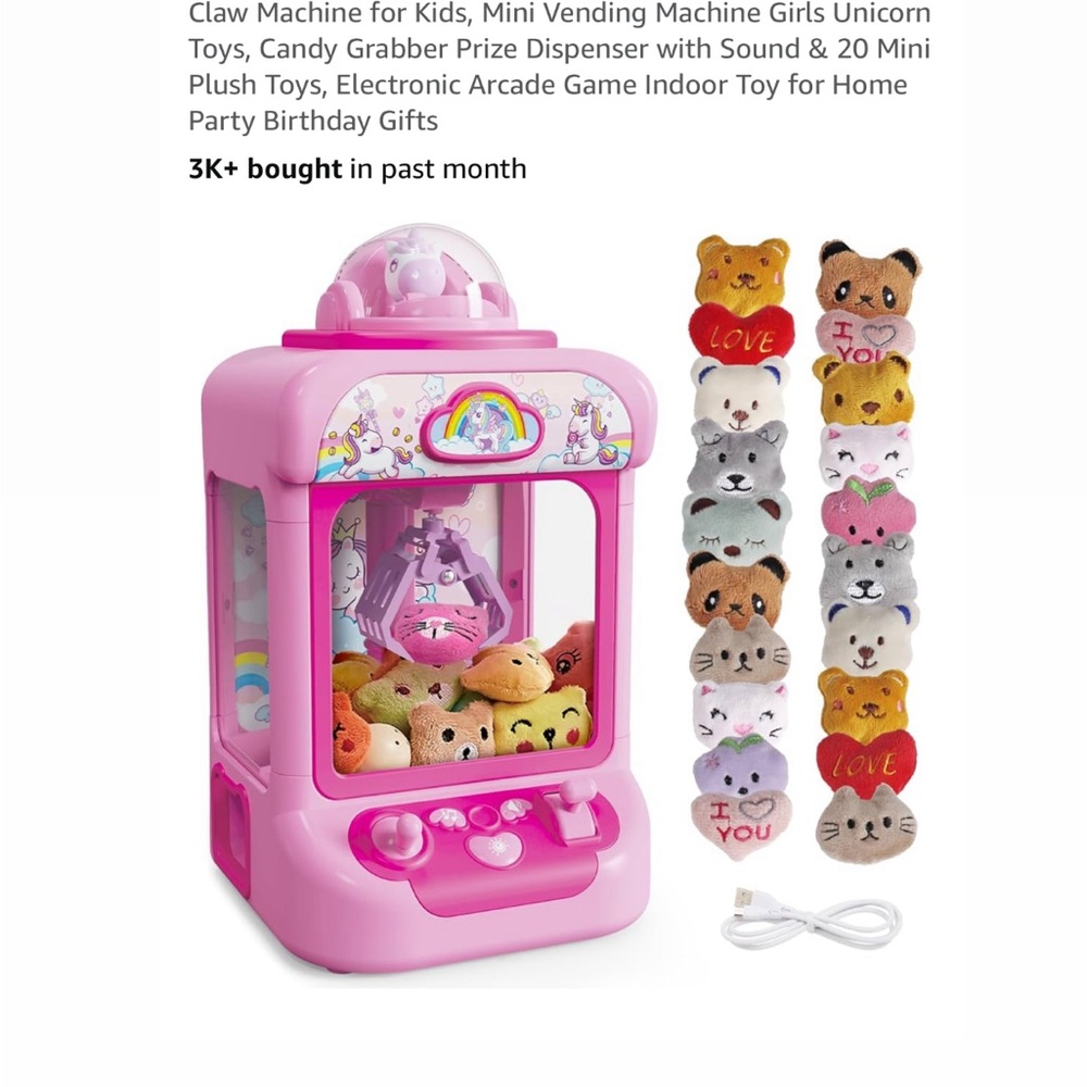 Unicorn Claw Machine for Kids - Pink in original box.  only played once!